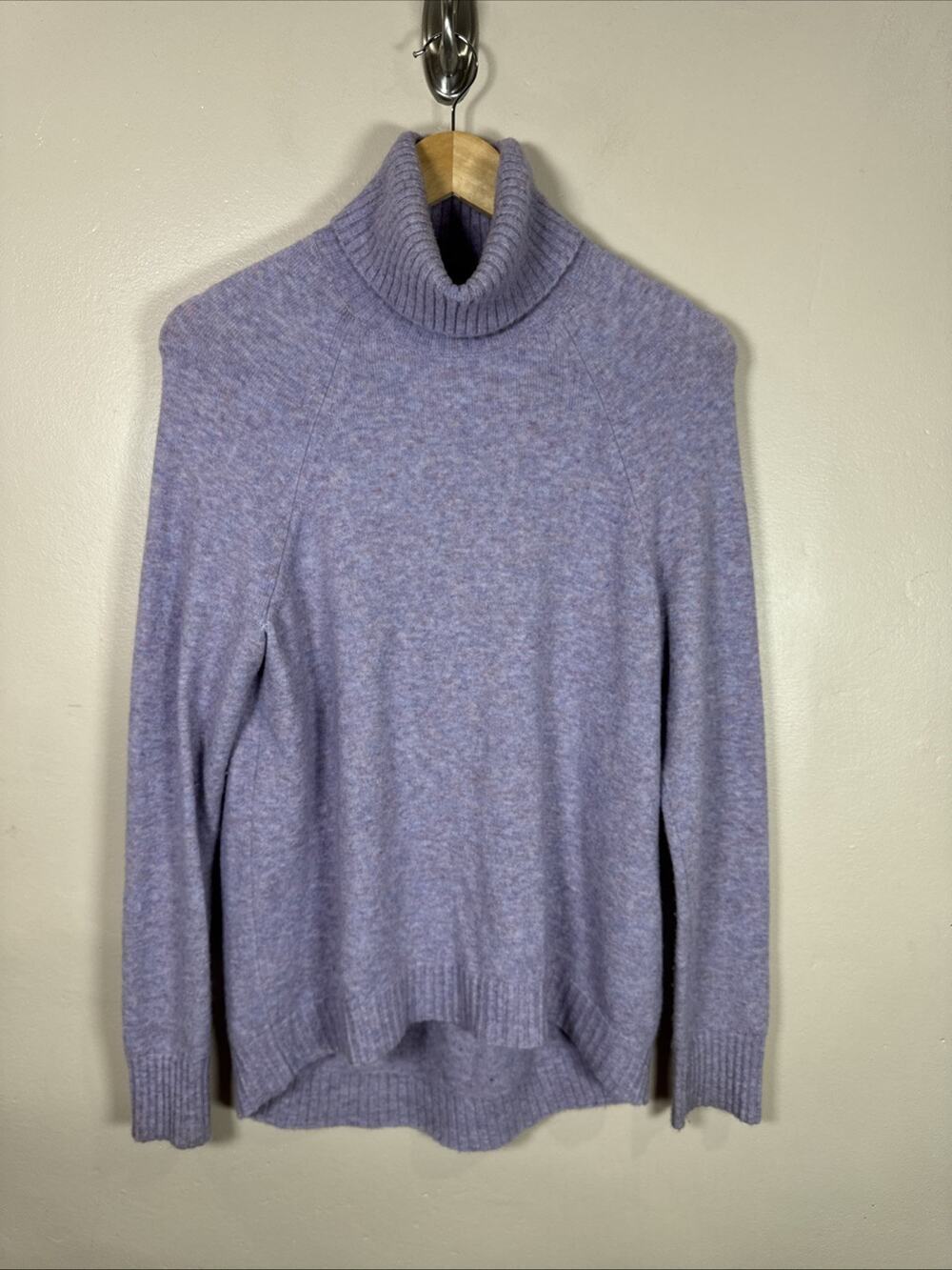 J. Crew Womens Turtleneck Sweater Knit S Purple Wool Alpaca Preppy Career